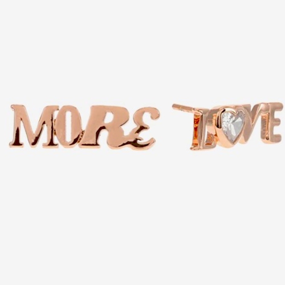 New KATE SPADE NEW YORK
Gold-Tone Cubic Zirconia "More Love" Stud Earrings - Picture 1 of 9